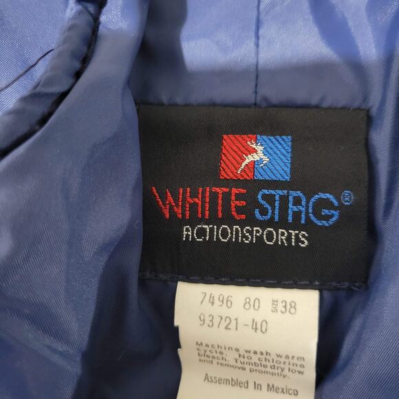 White Stag Bib Overalls Blue Snow Pants Suspenders Snow Suit Ski 80s Size 38 Men - Picture 7 of 14